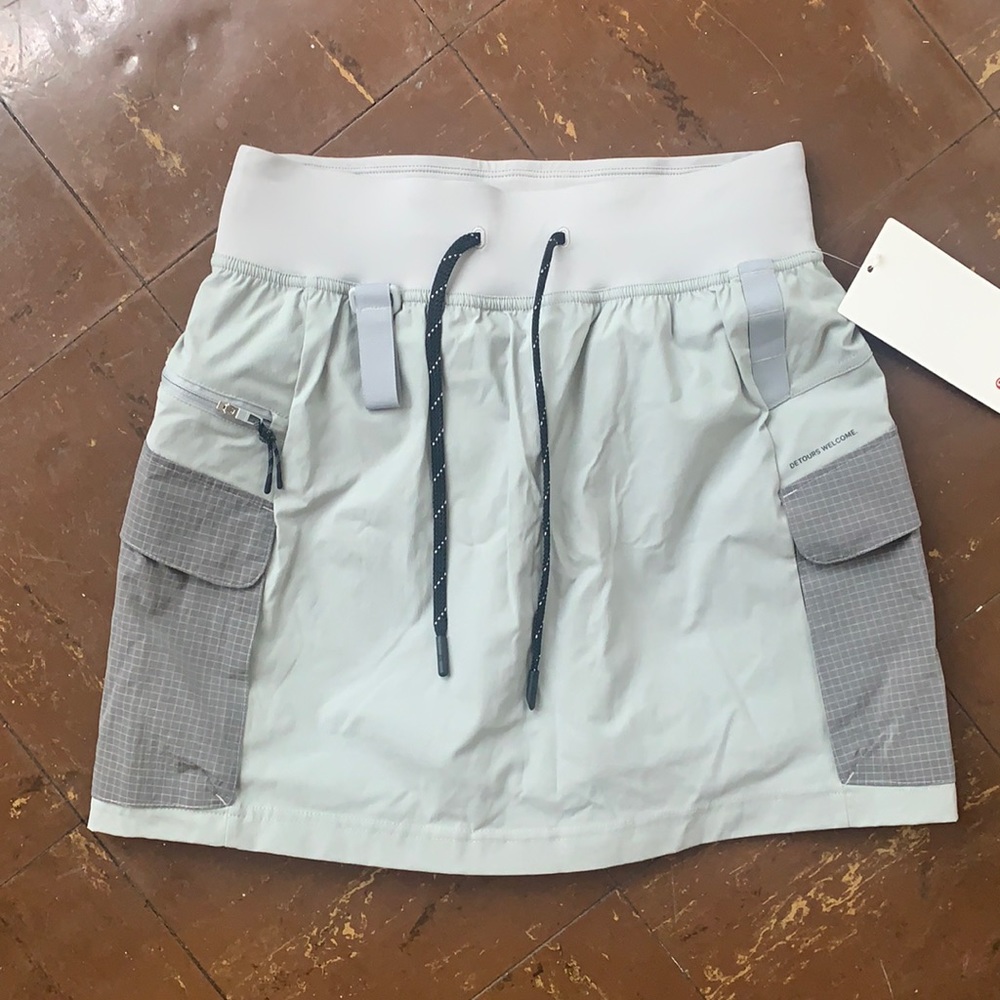 Multi pocket cargo hiking skirt with built in shorts
